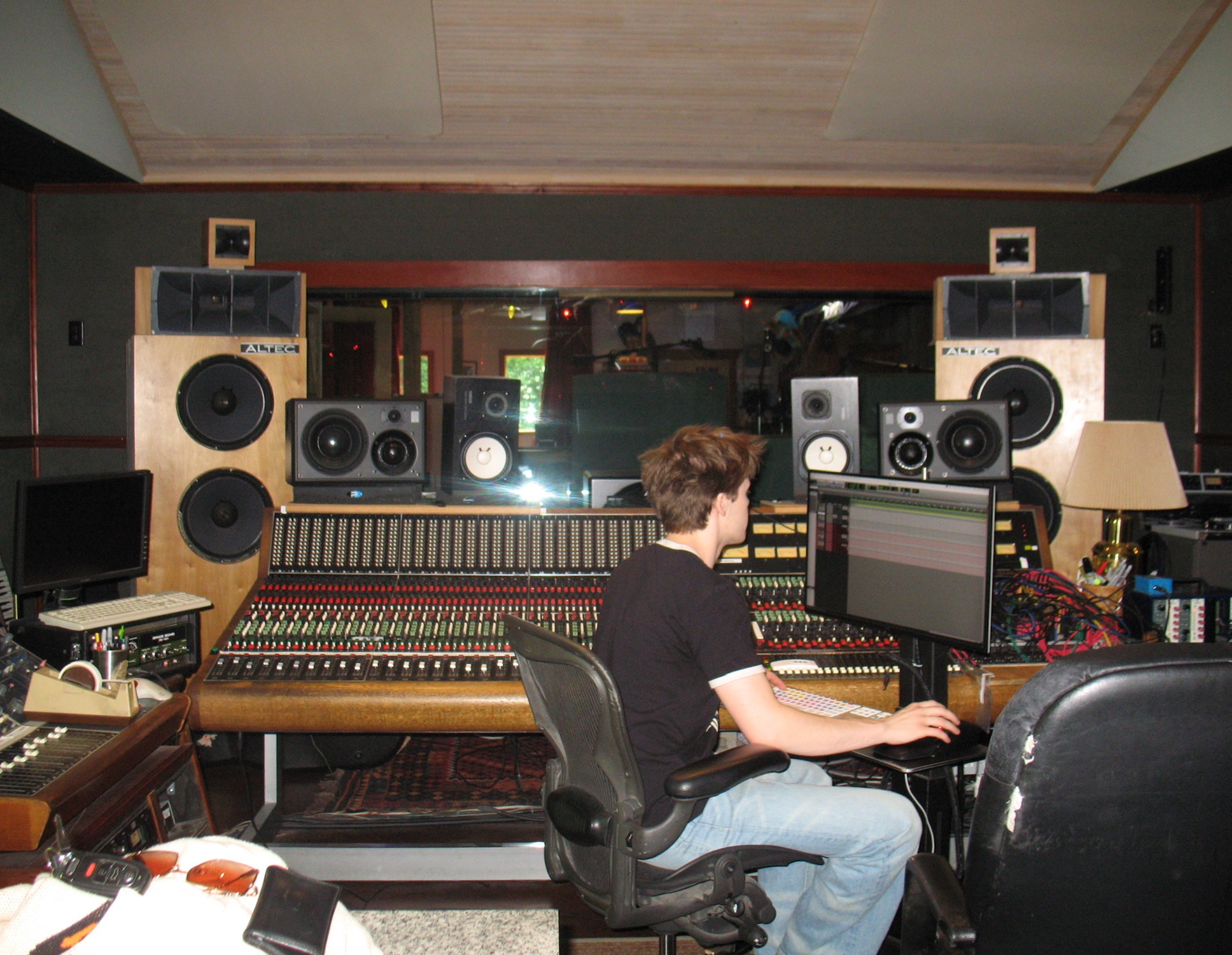 Evan Canan at the mixing console