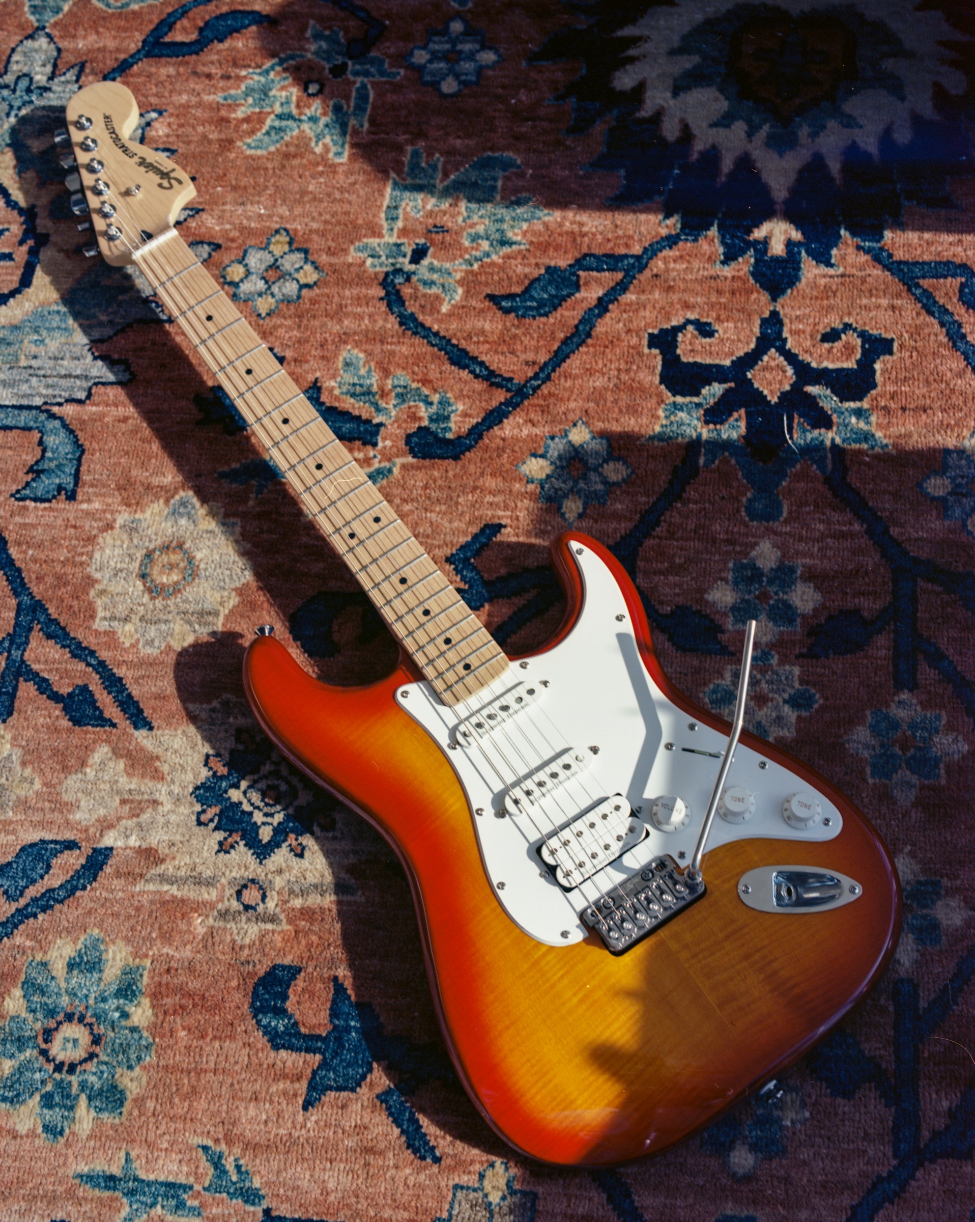 Easel and guitar